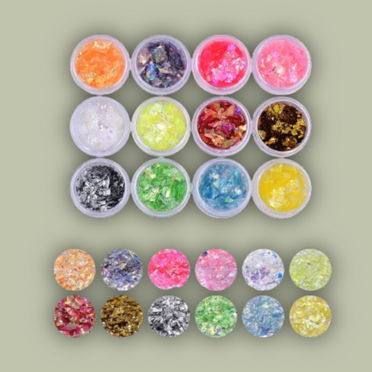 Glitter mylar Nail Art Powder Set